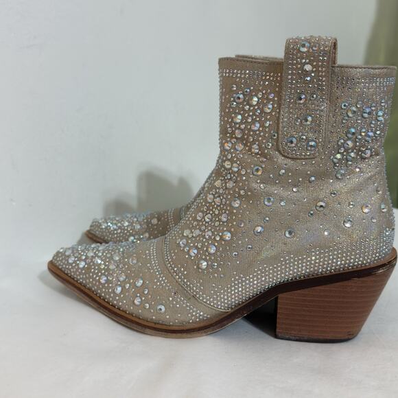Isnow Women’s Ankle Boots Size 6 – Rhinestone Detail, Sparkly Fashion - Picture 3 of 15